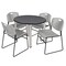 Regency Kee Round Table & Chair Set, Wood, Metal, Polypropylene Top, Grey TB36RNDGYBPCM44GY - alternate 1